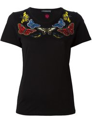 футболка с украшениями в виде бабочек Alexander McQueen