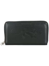 кошелек с тисненным узором в виде скелета ящерицы Alexander McQueen