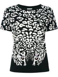 футболка с леопардовым принтом  Saint Laurent