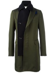однобортное пальто  Sacai