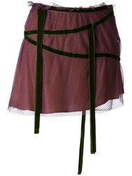кружевная юбка с контрастной отделкой Romeo Gigli Vintage