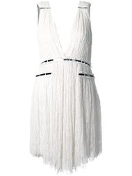 платье с V-образным вырезом и серебристой отделкой Jay Ahr