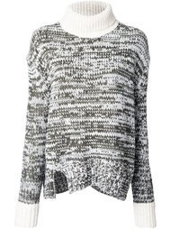пуловер с контрастной отворотной горловиной Jay Ahr