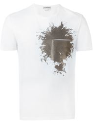 футболка с принтом цвета металлик Alexander McQueen