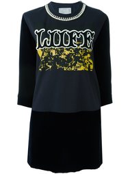 платье с контрастной вставкой  Sacai