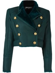 укороченная двубортная куртка Balmain