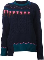 свитер со скандинавским узором Sacai