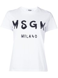 футболка с принтом логотипа MSGM