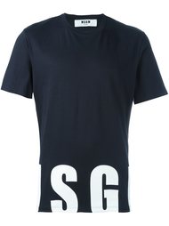 футболка с принтом логотипа   MSGM