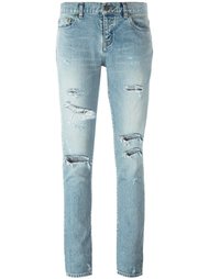 джинсы кроя скинни с потертой отделкой Saint Laurent
