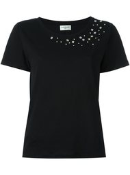 футболка с украшением в виде звезд Saint Laurent