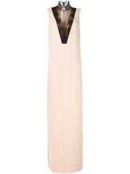 длинное платье с кружевным эффектом Lanvin