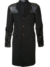 полосатое пальто с подчеркнутыми плечами Comme Des Garçons Homme Plus