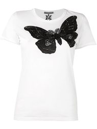 футболка с вышивкой мотылька Alexander McQueen