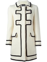 двубортное пальто с контрастной окантовкой  Boutique Moschino