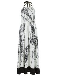 foliage print halterneck dress Isabela Capeto