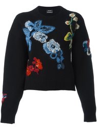 свитер с цветочной вышивкой  Anthony Vaccarello