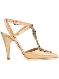 туфли с украшением в виде змеи Alberta Ferretti