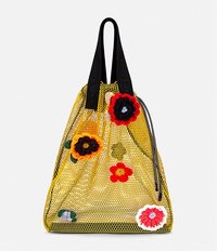 сетчатая сумка-шоппер с цветочной аппликацией Christopher Kane