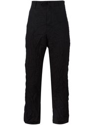 брюки с жатым эффектом Yohji Yamamoto