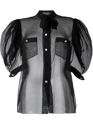 прозрачная блузка с рукавами-фонарик Chanel Vintage