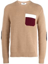 свитер с контрастным карманом  MSGM