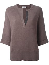 свитер с V-образным разрезом Brunello Cucinelli