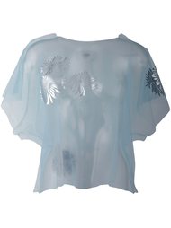 прозрачная декорированная блузка MSGM