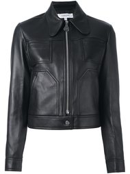 укороченная кожаная куртка Carven