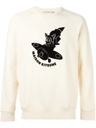 толстовка с принтом логотипа   Maison Kitsuné