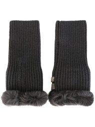 митенки с отделкой из кроличьего меха N.Peal