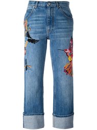 джинсы бойфренды с вышивкой Alexander McQueen
