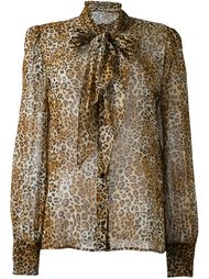 блузка с леопардовым принтом   Saint Laurent