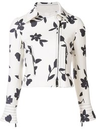 printed  motorcycle jacket Carolina Herrera