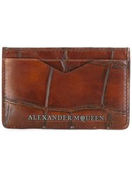 визитница с эффектом крокодиловой кожи Alexander McQueen