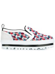 кеды-слипон с панельным дизайном  MSGM