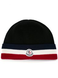 вязаная шапка с полосатой отделкой Moncler