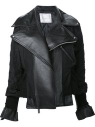 embroidered biker jacket Sacai