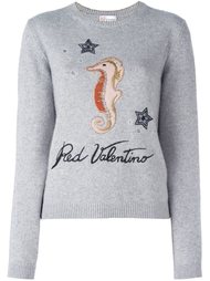 джемпер с принтом морского конька Red Valentino