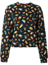 толстовка с узором 'space' Love Moschino