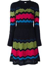трикотажное платье с зигзагообразным узором M Missoni