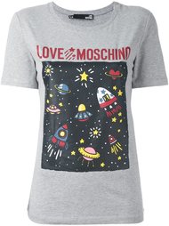 футболка с принтом 'space' Love Moschino