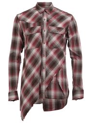 layered plaid shirt Maison Mihara Yasuhiro