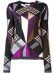 футболка с геометрическим узором и длинными рукавами Versace Collection