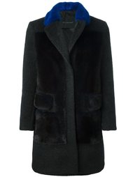 норковое пальто с контрастным воротником Blancha