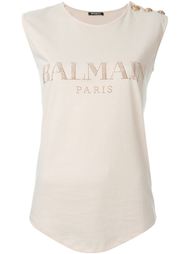 футболка с принтом-логотипом Balmain