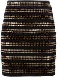 юбка с золотистыми заклепками Balmain