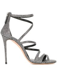 босоножки с ремешками металлик Casadei