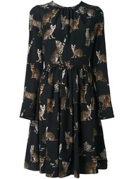платье с прнтом кошек Dolce &amp; Gabbana