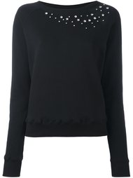 толстовка с круглым вырезом и заклепками Saint Laurent